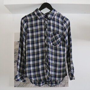 RAILS Hunter Plaid Blue Green Collared Long Sleeve Shirt
